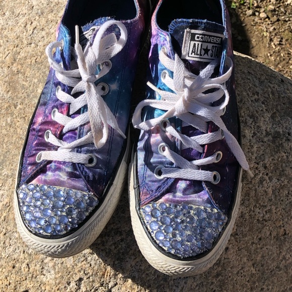 Custom Bling Converse Sneakers Womens Size 9 - Picture 3 of 10
